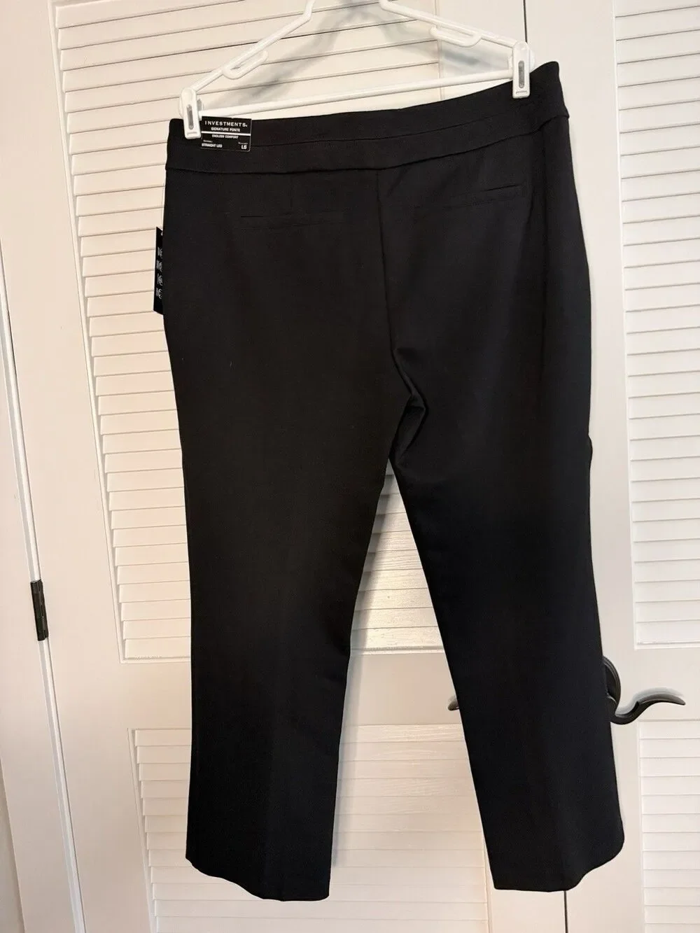 Investments Signature Ponte Straight Leg Pants Womens LP Black Pull On NWT